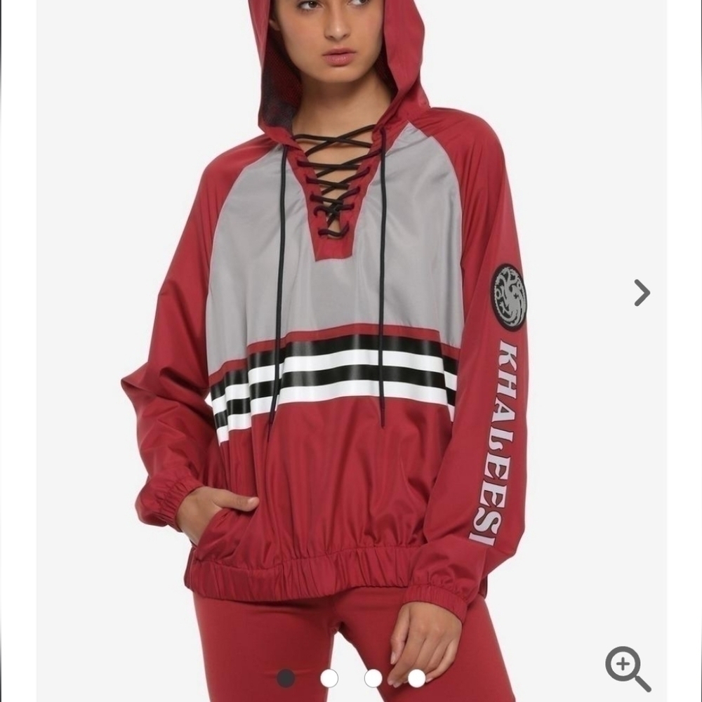NWT Game of Thrones lace up wind breaker size Small